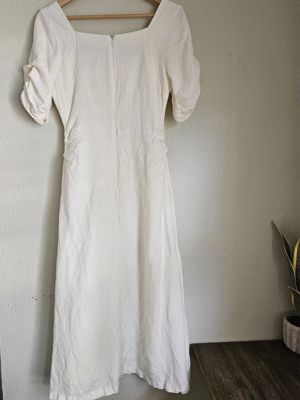LOFT Cream Button-Front Women's Dress - Picture 7 of 9
